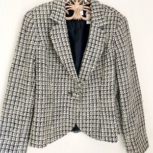 Emma James Black and White Tweed Blazer size 10